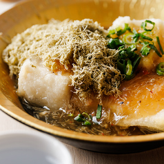 かにあんかけ揚げ出汁豆腐~とろろ昆布乗せ~