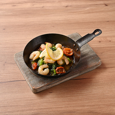 菜の花のシチリア風ガーリックシュリンプ