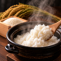 名物の土鍋ご飯は山形県産「雪若丸」を使用