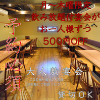 広くて使いやすい「勝田エリア屈指に宴会貸切空間」