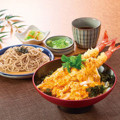 大海老天のふわたま丼と麺