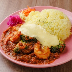 エビと野菜のトマトカレー＆チーズ