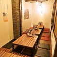 プライベートなひととき演出する掘りごたつタイプの半個室も◎最大30名様までの宴会が可能となっております。会社宴会や打上げなど、各種ご宴会のご相談・ご予約は店舗までお気軽にお問い合わせください♪