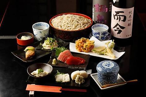 地酒・日本酒飲み放題×蕎麦と鮮魚と新鮮野菜のコース