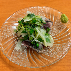 薬味たっぷり戻り鰹塩たたき