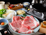 すき焼きは、店内スライサーでオーダー時にスライス！