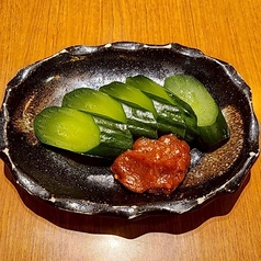 胡瓜の浅漬け チシャ味噌ぞえ