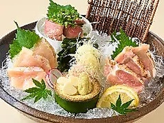 鶏のお造り３種盛り