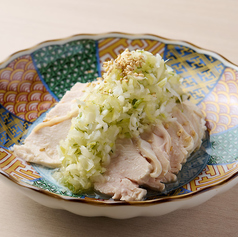 蒸し鶏ネギソース