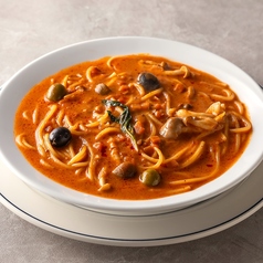 和牛ボロネーゼのトマトクリームスープスパゲティ