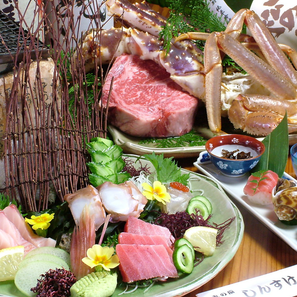 当店1番人気！【贅沢の極みコース8800円→7700円(税込)】で和牛や蟹、極上の刺身盛合せをご堪能あれ