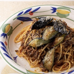 牛挽肉と揚げ茄子ののミートソース