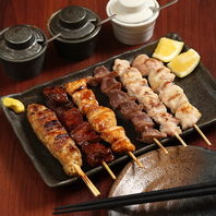 珍しい部位の焼き鳥もご提供
