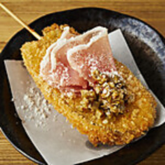 ナスと生ハムのオリーブソース