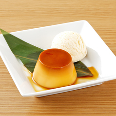 地鶏の玉子プリンとバニラアイス