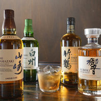 この価格で山崎、白州、響。定番の日本酒も楽しめる一杯