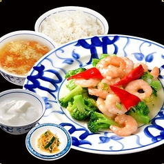 海老とブロッコリーの塩味炒め