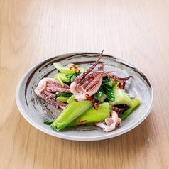 烏賊下足と青菜の塩炒め