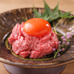 和牛イチボのユッケ
