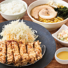 【信州名物】山賊焼定食(酢マスタード付き)+ミニらーめん