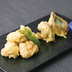 たら白子と旬野菜の天ぷら