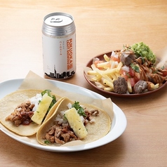 ［CRAFT BEER セット］選べるクラフトビール＋1番人気のタコス（パストール）＋メキシカンフライドポテト！の写真