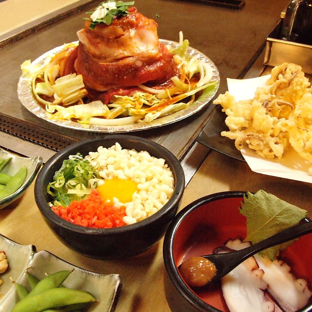 横で鉄板鍋を熱しながら、いざ、お好み焼きスタート♪♪