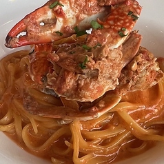 渡り蟹のトマトクリームソース タリオリーニ