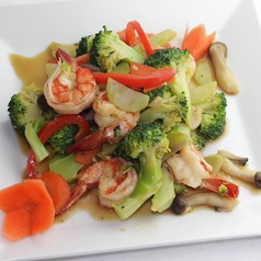 エビとブロッコリー炒め