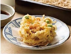 舞茸としめじ、小海老のかき揚げせいろ