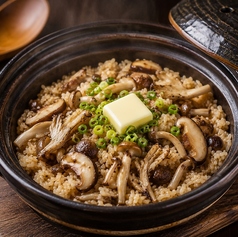 信州きのことバター醤油の土鍋ご飯
