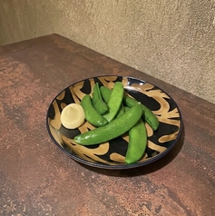 スナップエンドウの塩茹で