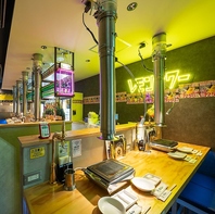 席ごとに、排煙ダクト完備◎においを気にせず楽しめる！