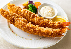 大海老フライ 2本　自家製タルタルセット（季節の副菜・プチサラダ・おすすめスープ・ライス付）