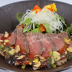 道産牛のローストビーフ 彩り野菜添え ポン酢餡のソース