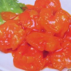 エビチリ/エビマヨ/青椒肉絲/しいたけと野菜のうま煮/牛ホルモン鉄板焼き/海鮮おこげ/四川風海鮮炒め