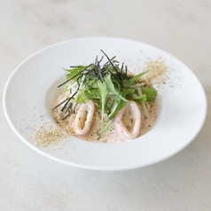 高菜とイカの明太子クリームソース