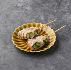 オクラ豚巻き　明太トロロ