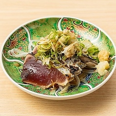 カツオのたたき薬味まみれ