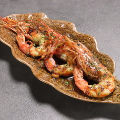 有頭海老のガーリックソテー