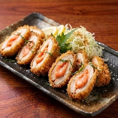 地鶏ササミ包む 極上明太子揚げ