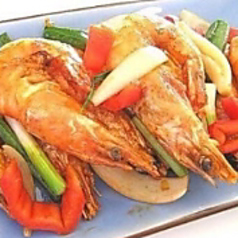 エビニンニクバター揚げ.