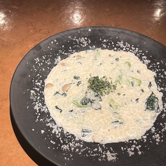 きのことほうれん草のクリームリゾット