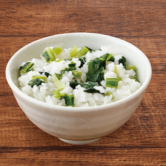 定食の白ご飯を野沢菜ご飯に変更+198円(税込)