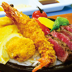 【石焼きディナー・Hコース】・石焼きビーフフィレステーキ・大海老・ホタテフライ~人気のメニュー~