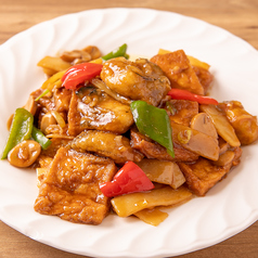 カキと揚げ豆腐のオイスターソース炒め