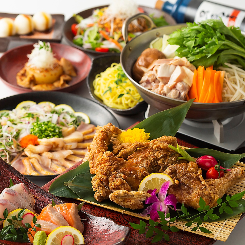 ◇W名物！種鶏たたきと半身の唐揚げコース◆4500円⇒4000円