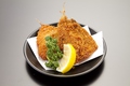 料理メニュー写真&nbsp;でっかいアジフライ/うずらフライ