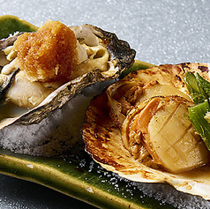 ◎活ホタテ貝のバター醤油焼き（2ケ）
