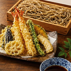 海老天ぷらと野菜のせいろそば